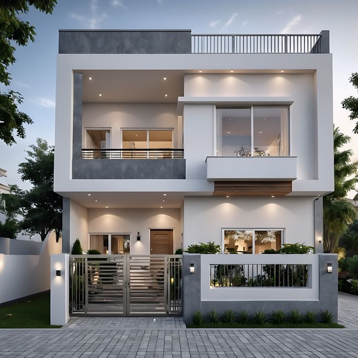 Premium Modern 2BHK Front Elevation and Plotting Layout
