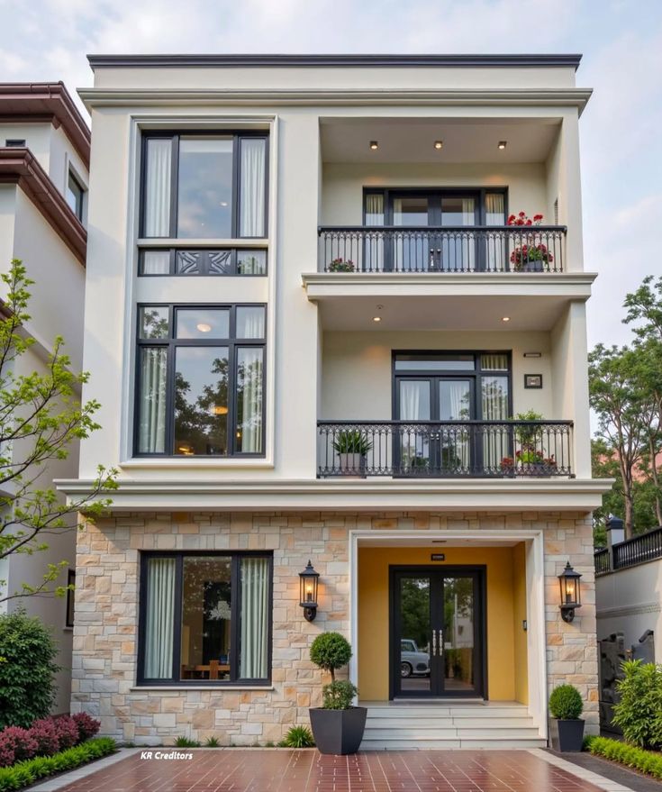 Premium Modern 2BHK Front Elevation and Plotting Layout
