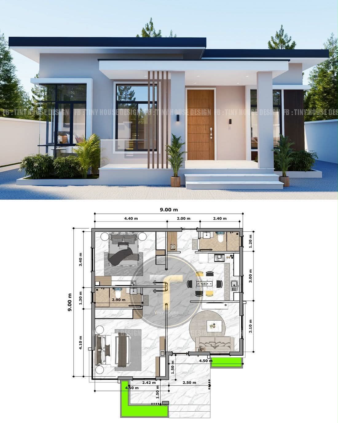 Premium Modern 2BHK Front Elevation and Plotting Layout