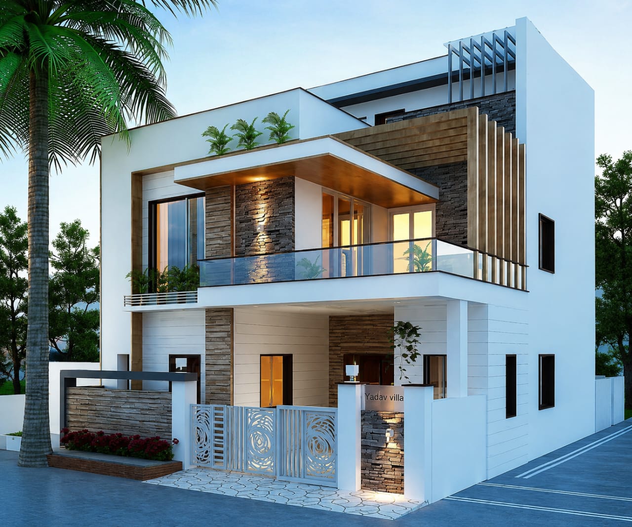 Elite Modernist Dark Marble 3BHK Residence Structure