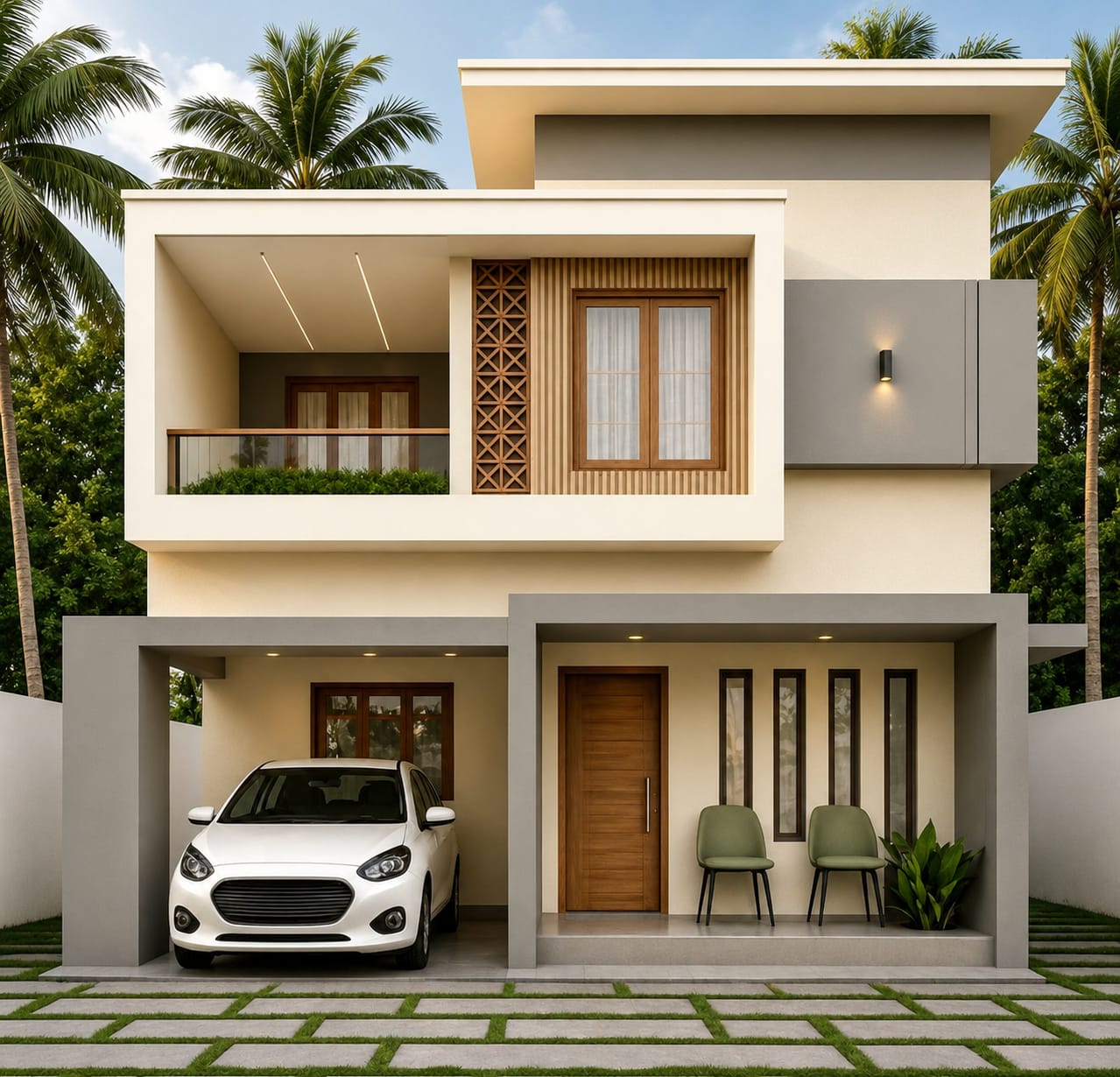 Elite Modernist Dark Marble 3BHK Residence Structure