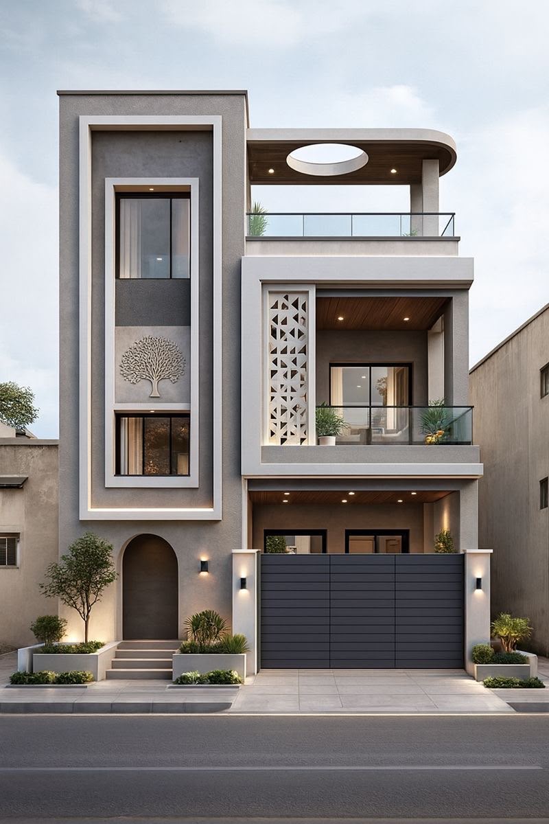 Elite Modernist Dark Marble 3BHK Residence Structure