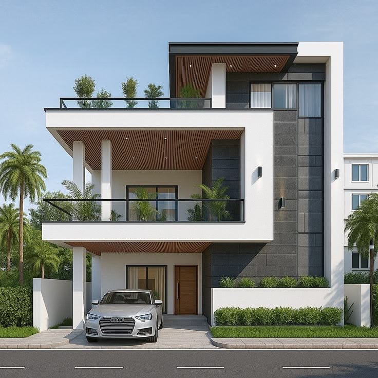 Elite Modernist Dark Marble 3BHK Residence Structure