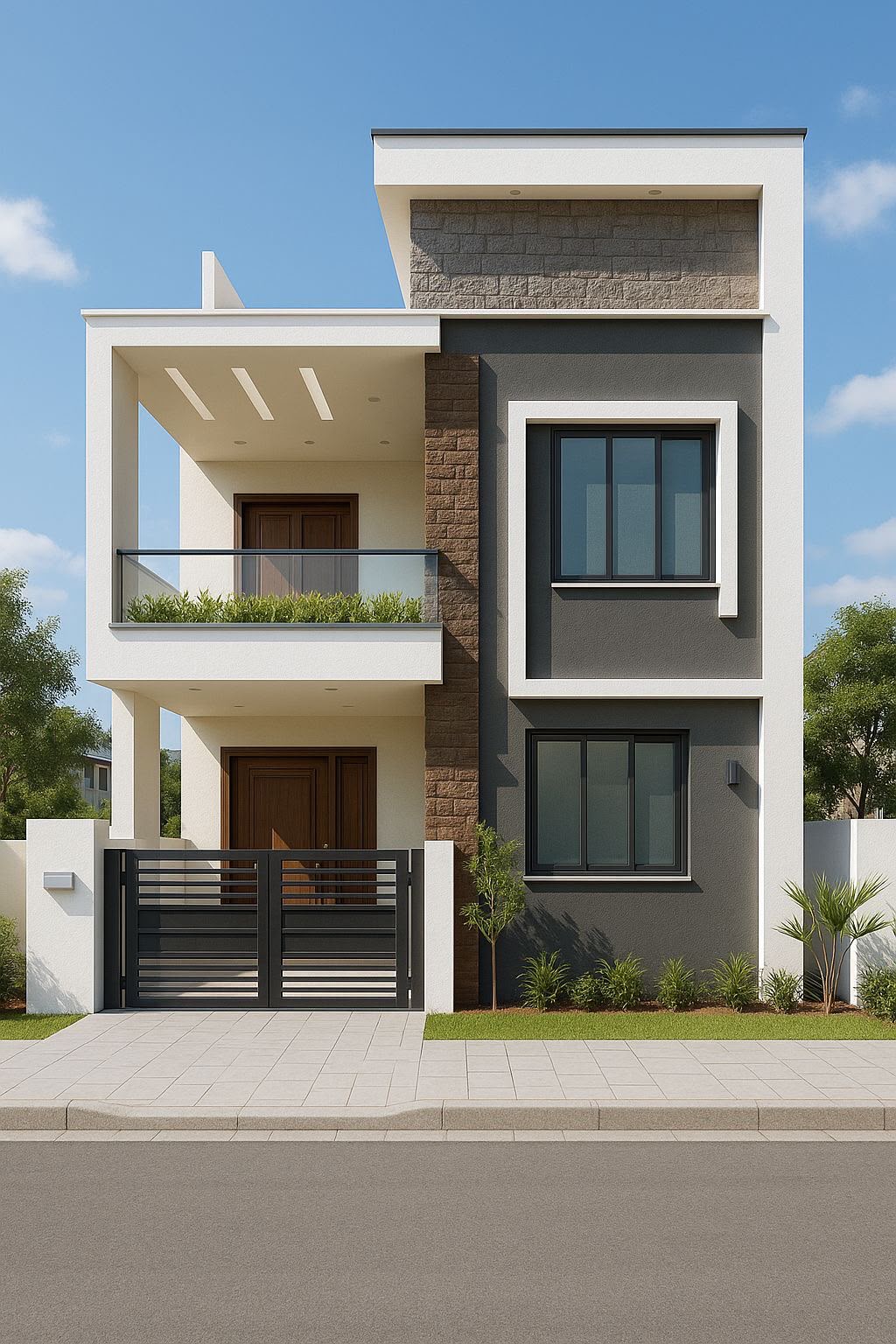 Elite Modernist Dark Marble 3BHK Residence Structure