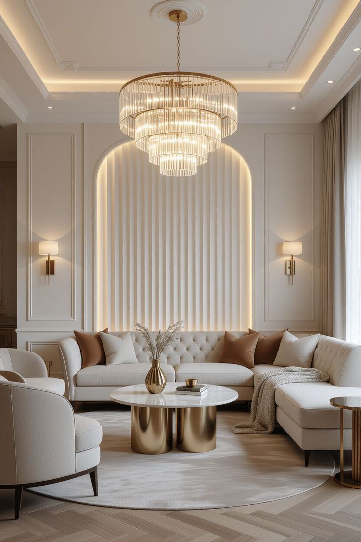 Bespoke Luxury Living Lounge With Classical Filigree Walls